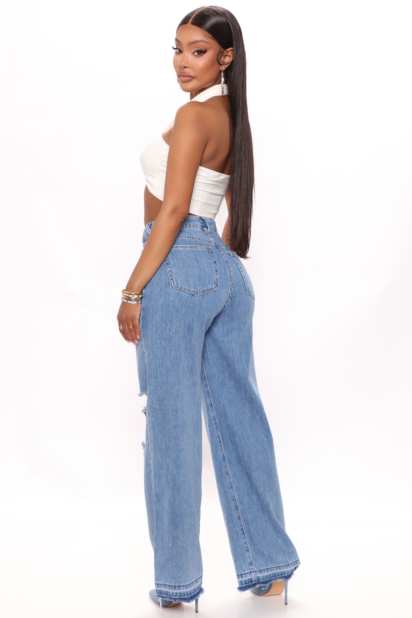 Sinner In Secret Wide Leg Jeans - Medium Wash Ins Street