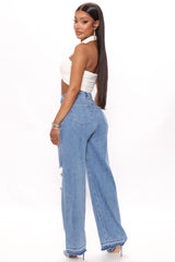 Sinner In Secret Wide Leg Jeans - Medium Wash Ins Street