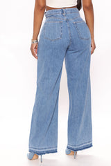Sinner In Secret Wide Leg Jeans - Medium Wash Ins Street