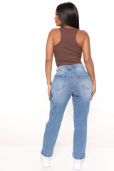 Makes Sense Utility Cargo Jeans - Medium Blue Wash Ins Street