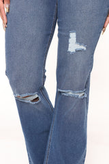 Ripped Booty Lifter Flare Jeans - Dark Wash Ins Street