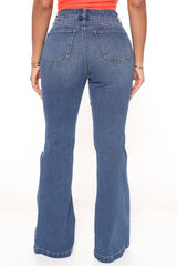 Ripped Booty Lifter Flare Jeans - Dark Wash Ins Street
