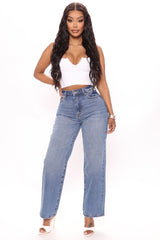 Classic High Waist Loose Jeans - Medium Blue Wash Ins Street