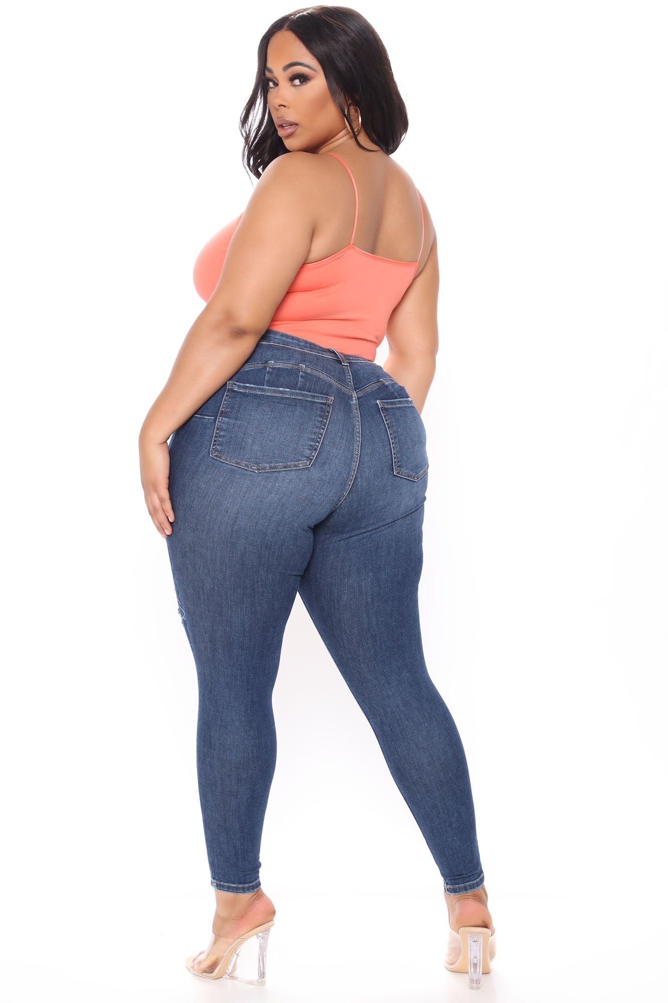 Kirsten Ripped Booty Lifting Skinny Jeans - Dark Wash Ins Street