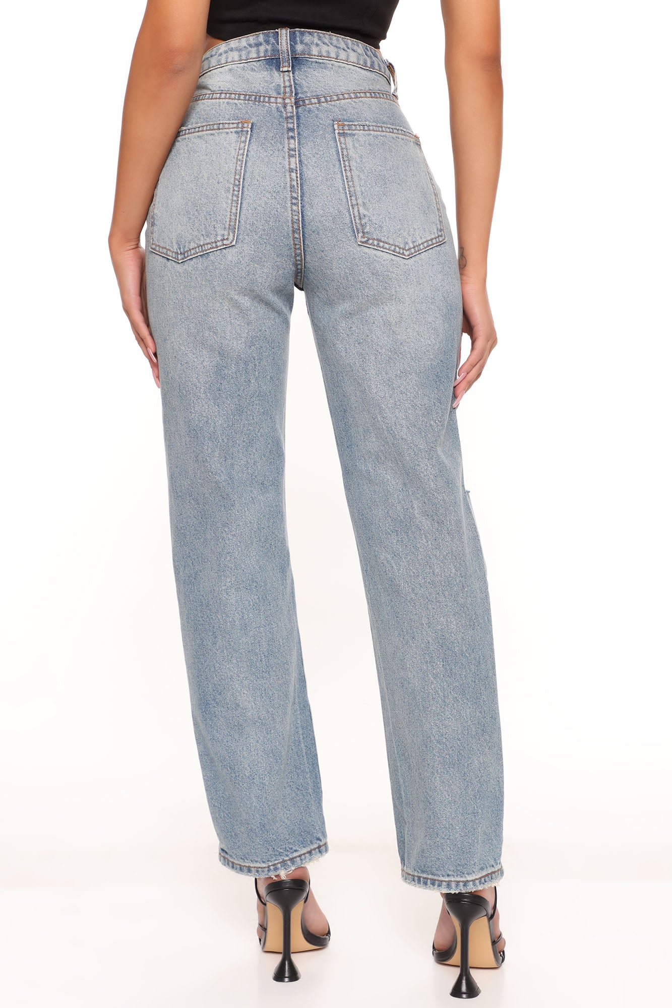 On Your Own Straight Leg Jeans - Medium Wash Ins Street
