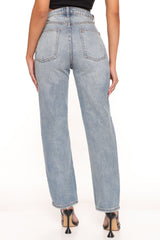 On Your Own Straight Leg Jeans - Medium Wash Ins Street