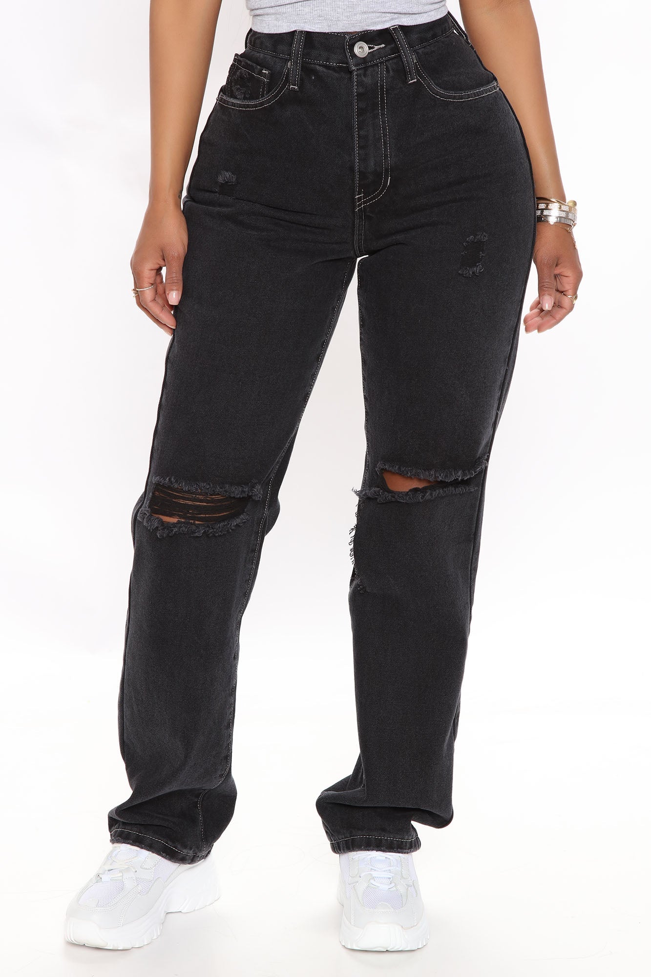 Leave It To Me Straight Leg Jeans - Black Ins Street
