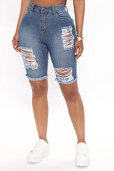 All Day Long Bermuda Shorts - Medium Blue Wash Ins Street