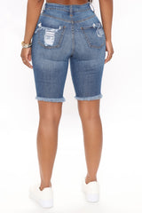 All Day Long Bermuda Shorts - Medium Blue Wash Ins Street