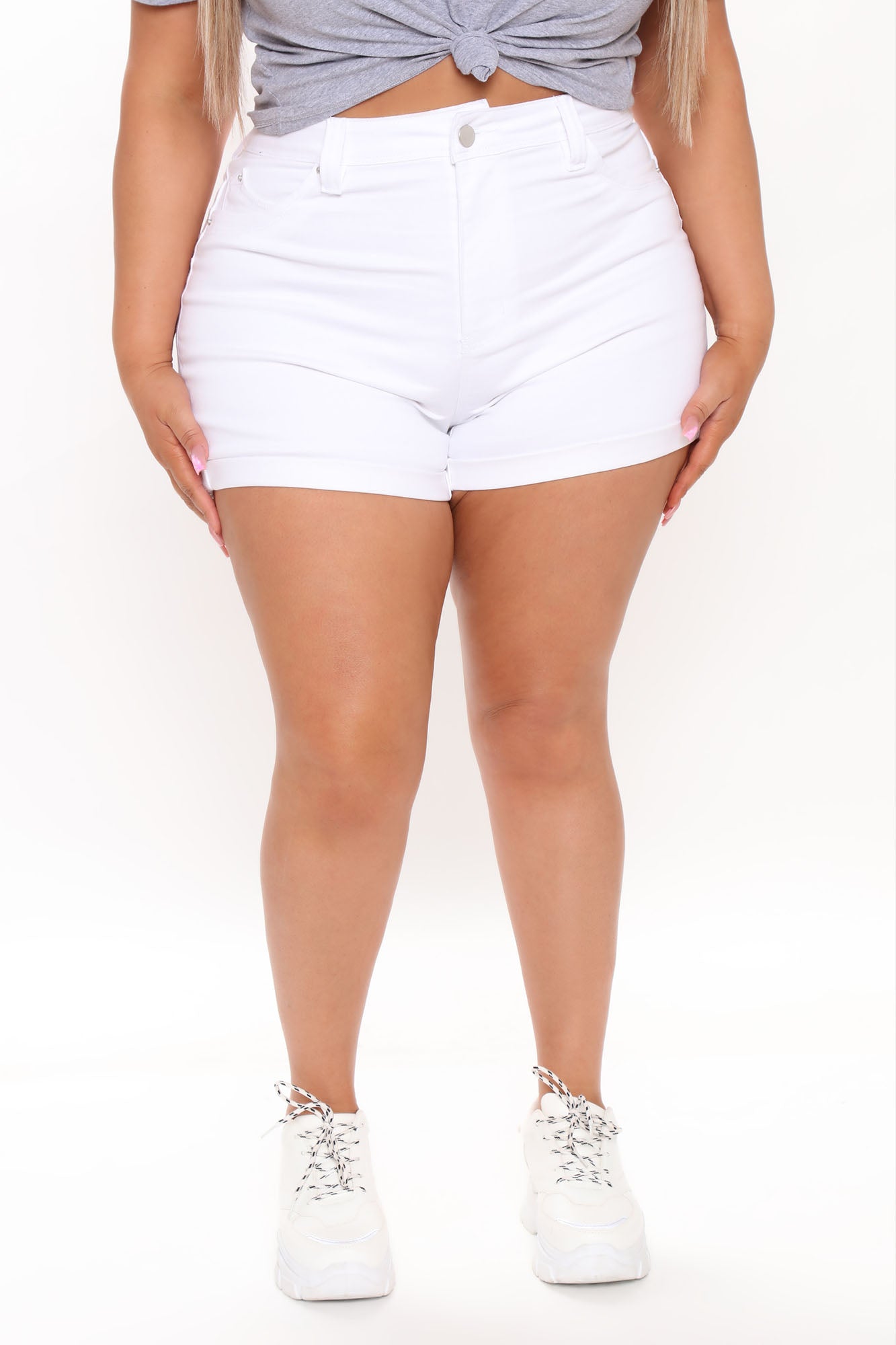 Melissa High Rise Denim Shorts - White Ins Street