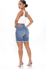 Go Fishing Stretch Bermuda Shorts - Medium Blue Wash Ins Street