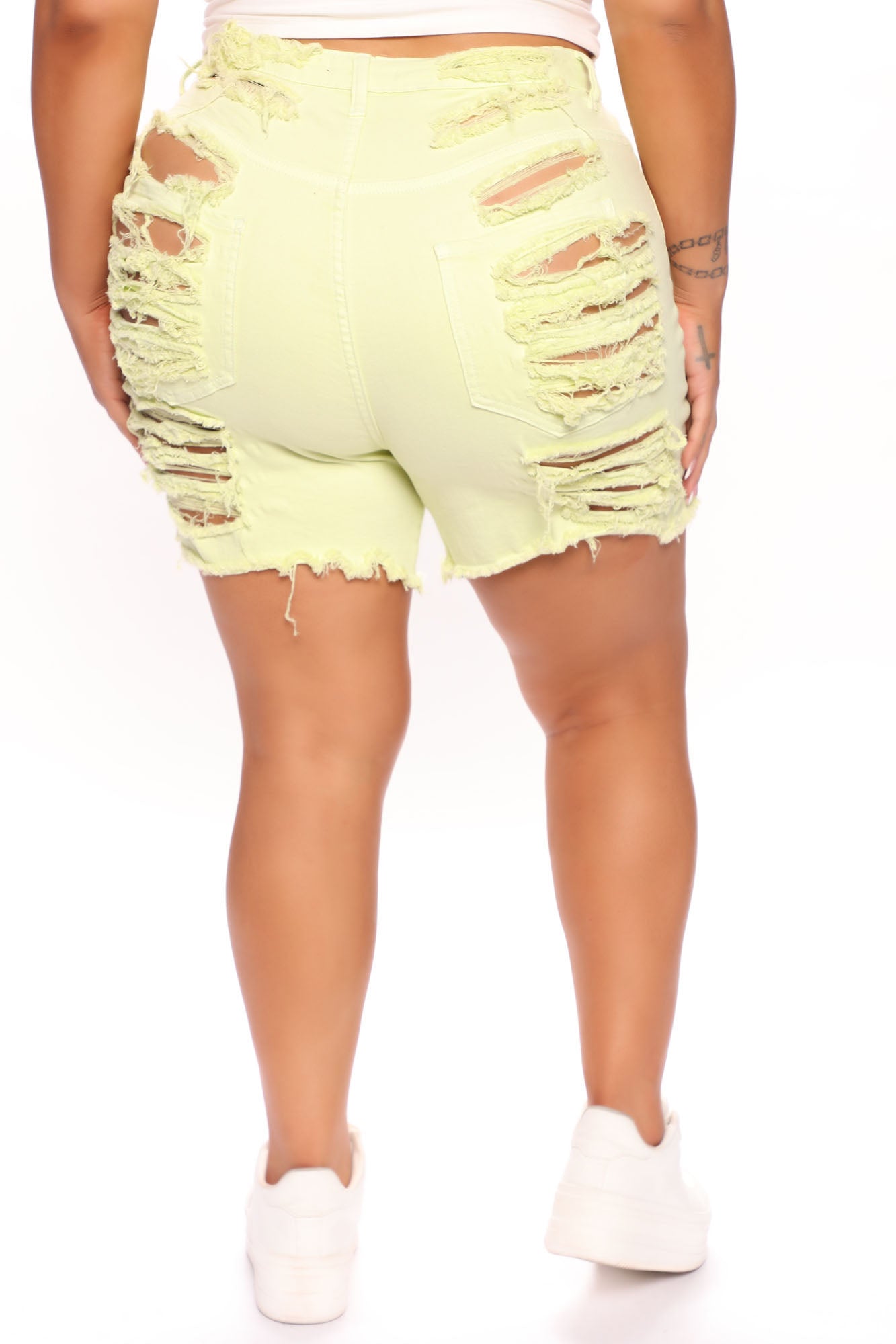 Yes Now Distressed Bermuda Shorts - Sage Ins Street