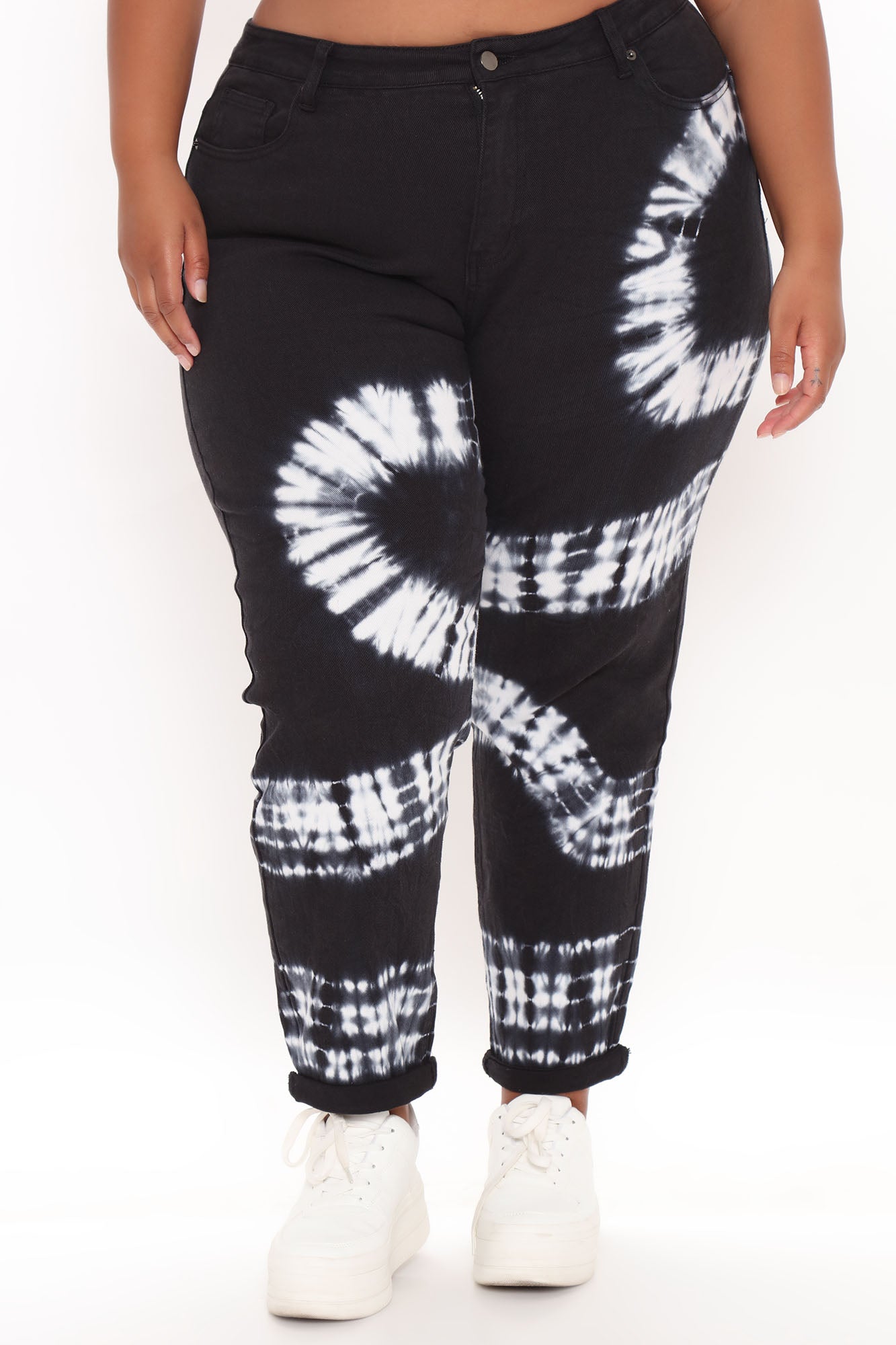 Follow You Anywhere Tie Dye Mom Jeans - Black Ins Street