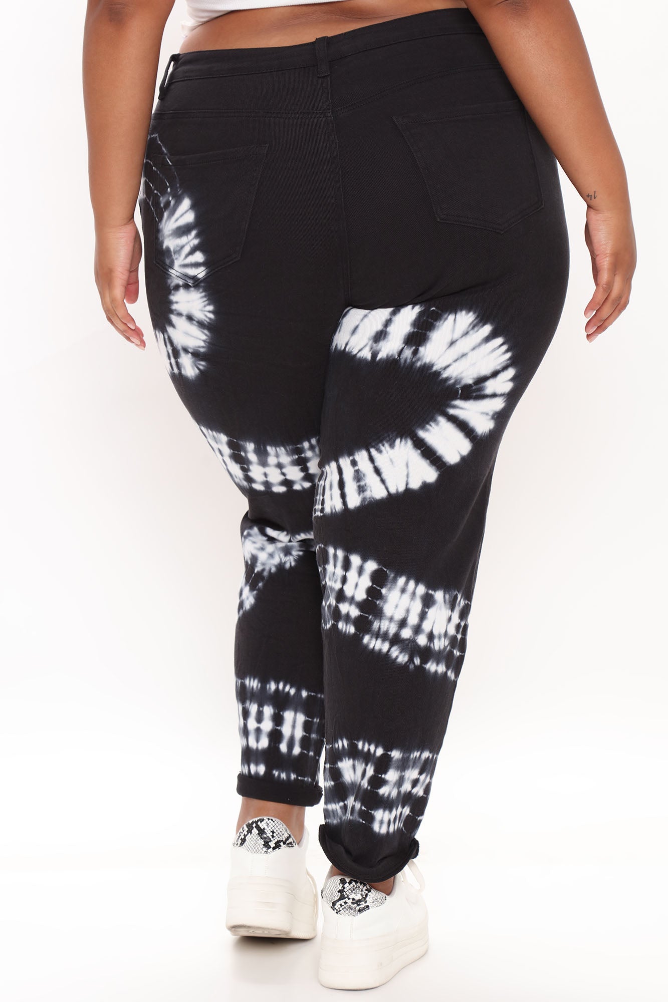 Follow You Anywhere Tie Dye Mom Jeans - Black Ins Street