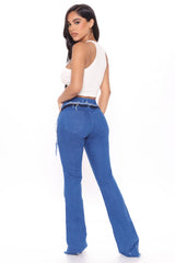 Stay Groovy Low Rise Bootcut Jeans - Blue Ins Street