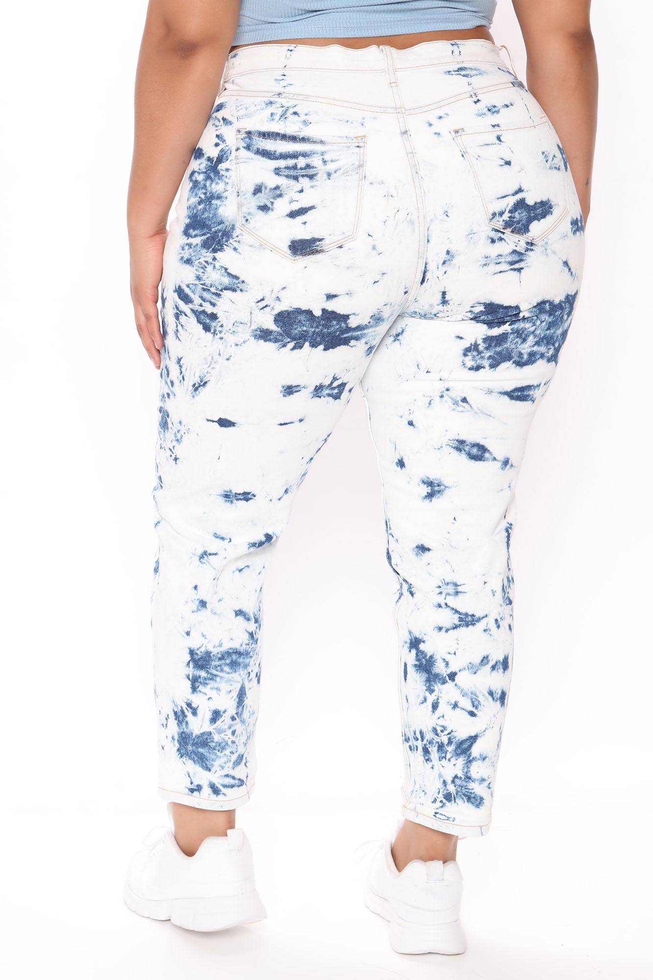 Cloudy Thoughts Tie Dye Mom Jeans - White/combo Ins Street