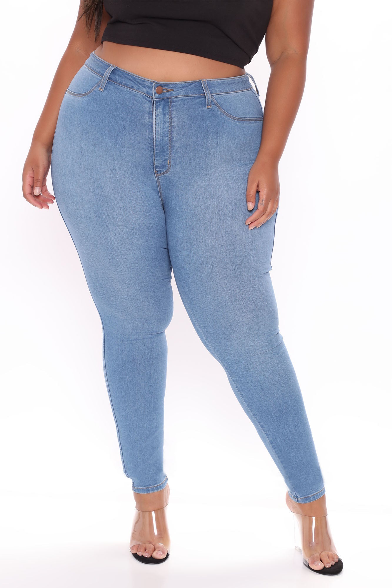 Classic Beauty Skinny Jeans - Light Blue Wash Ins Street