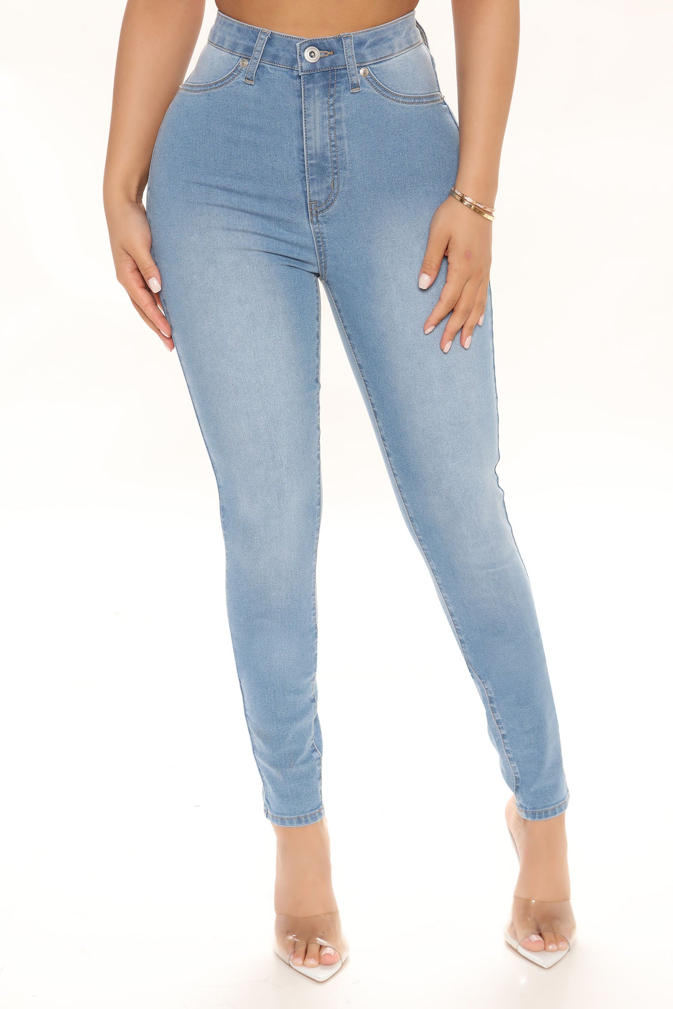 Soho Super Stretch High Rise Jeggings - Light Blue Wash Ins Street