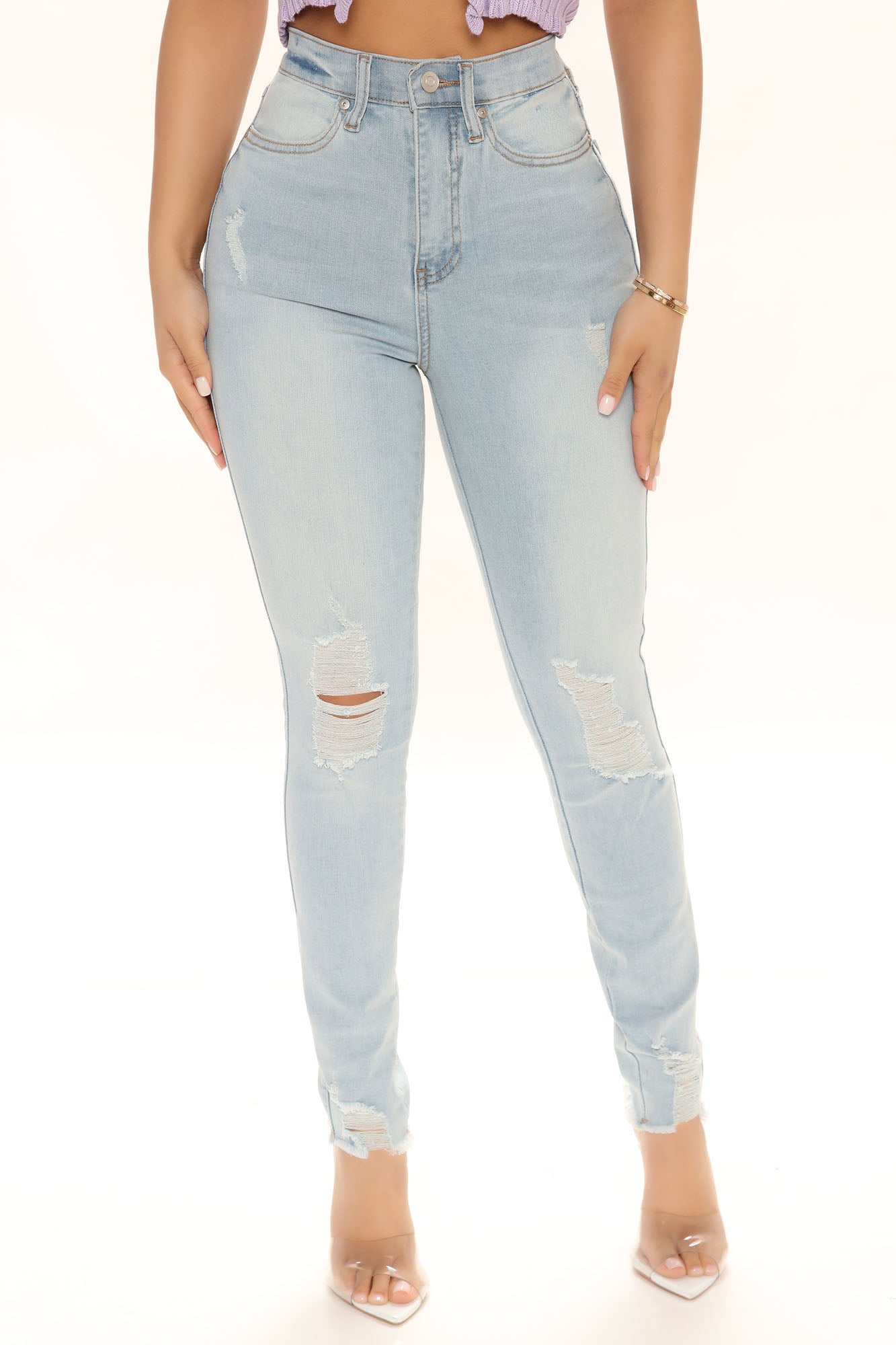Kaitlyn Sculpting Skinny Jeans - Bleach Blue Wash Ins Street