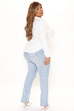 Be Straight With Me Distressed Jeans - Light Blue Wash Ins Street