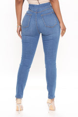 Talk It Out Stretch Pull On Jeggings - Medium Blue Wash Ins Street