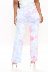 Breathtaking Skies Tie Dye Straight Leg Jeans - Multi Color Ins Street