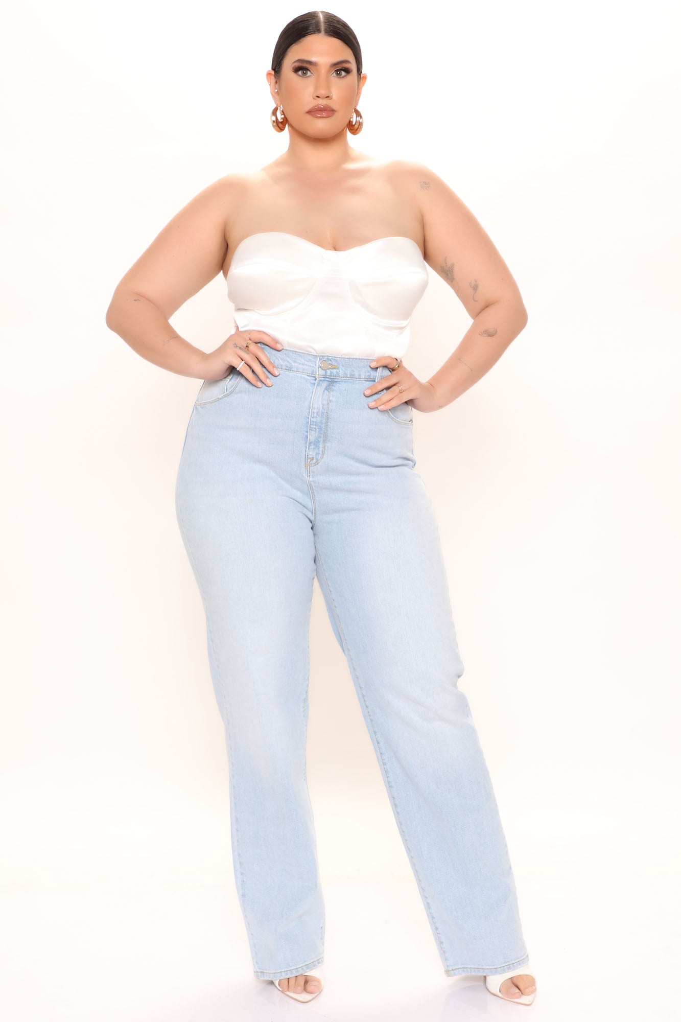 Boy Don't Try It Straight Leg Jeans - Light Blue Wash Ins Street