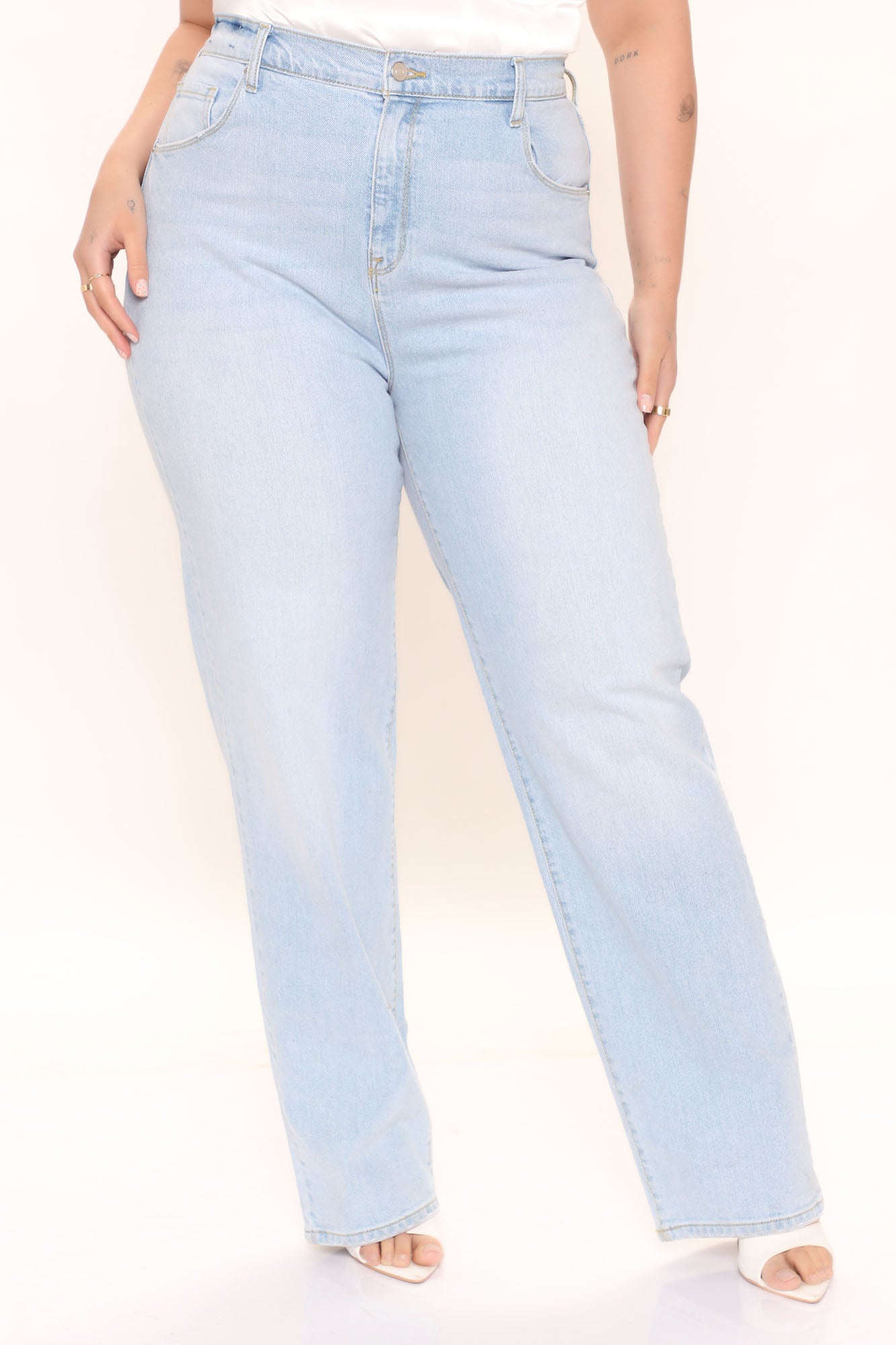 Boy Don't Try It Straight Leg Jeans - Light Blue Wash Ins Street