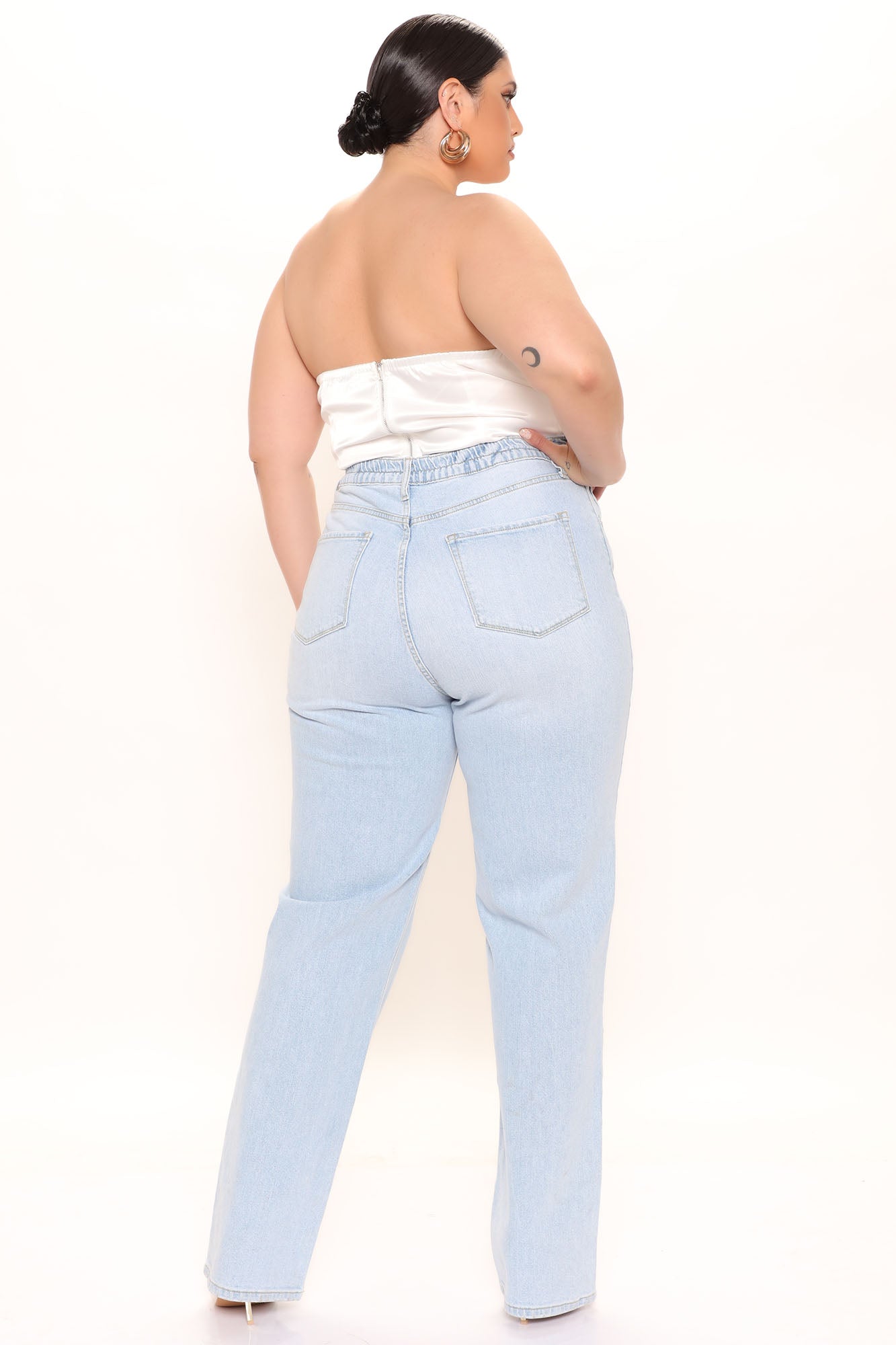 Boy Don't Try It Straight Leg Jeans - Light Blue Wash Ins Street