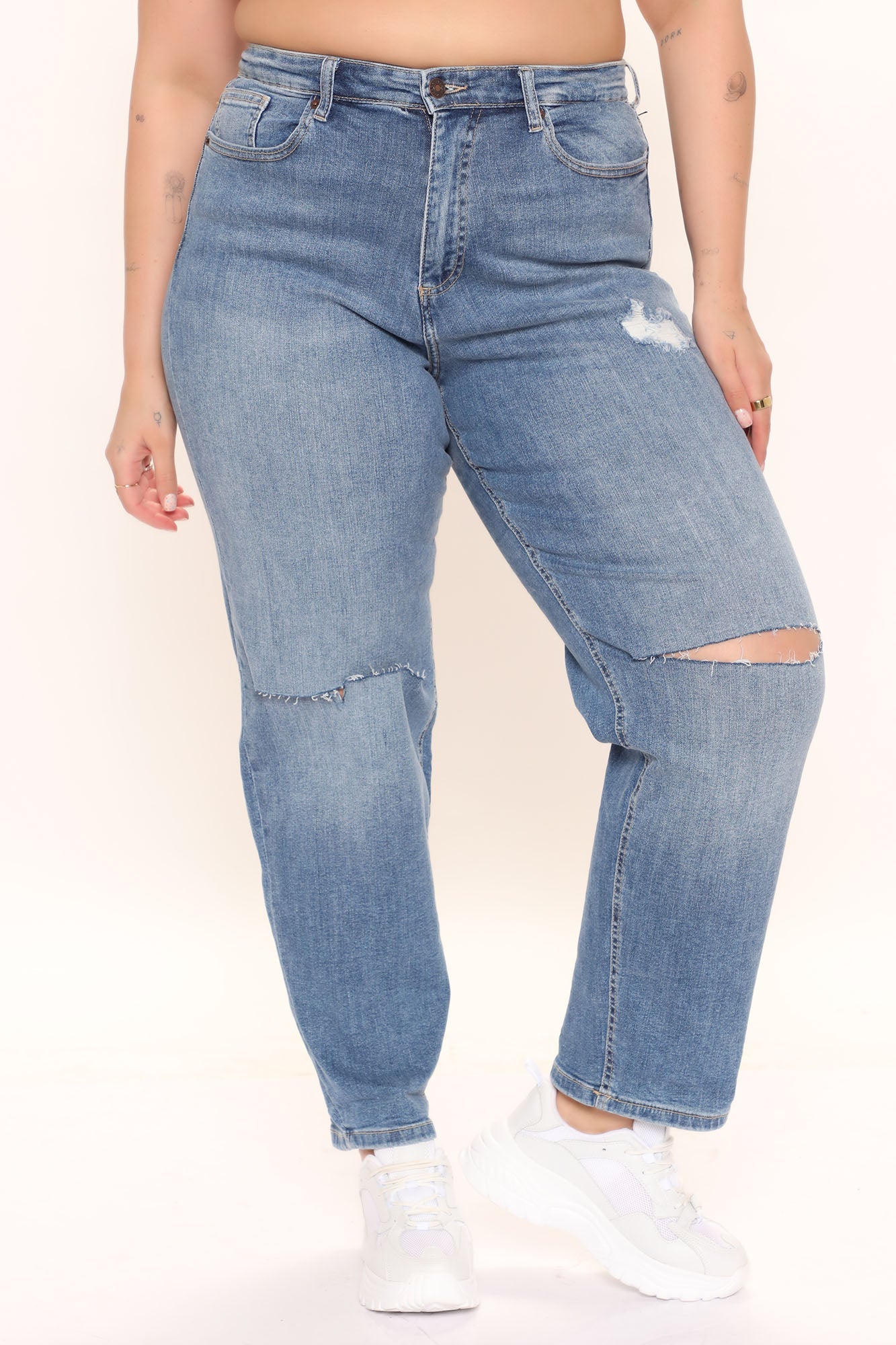 Super Mom High Rise Jeans - Medium Blue Wash Ins Street