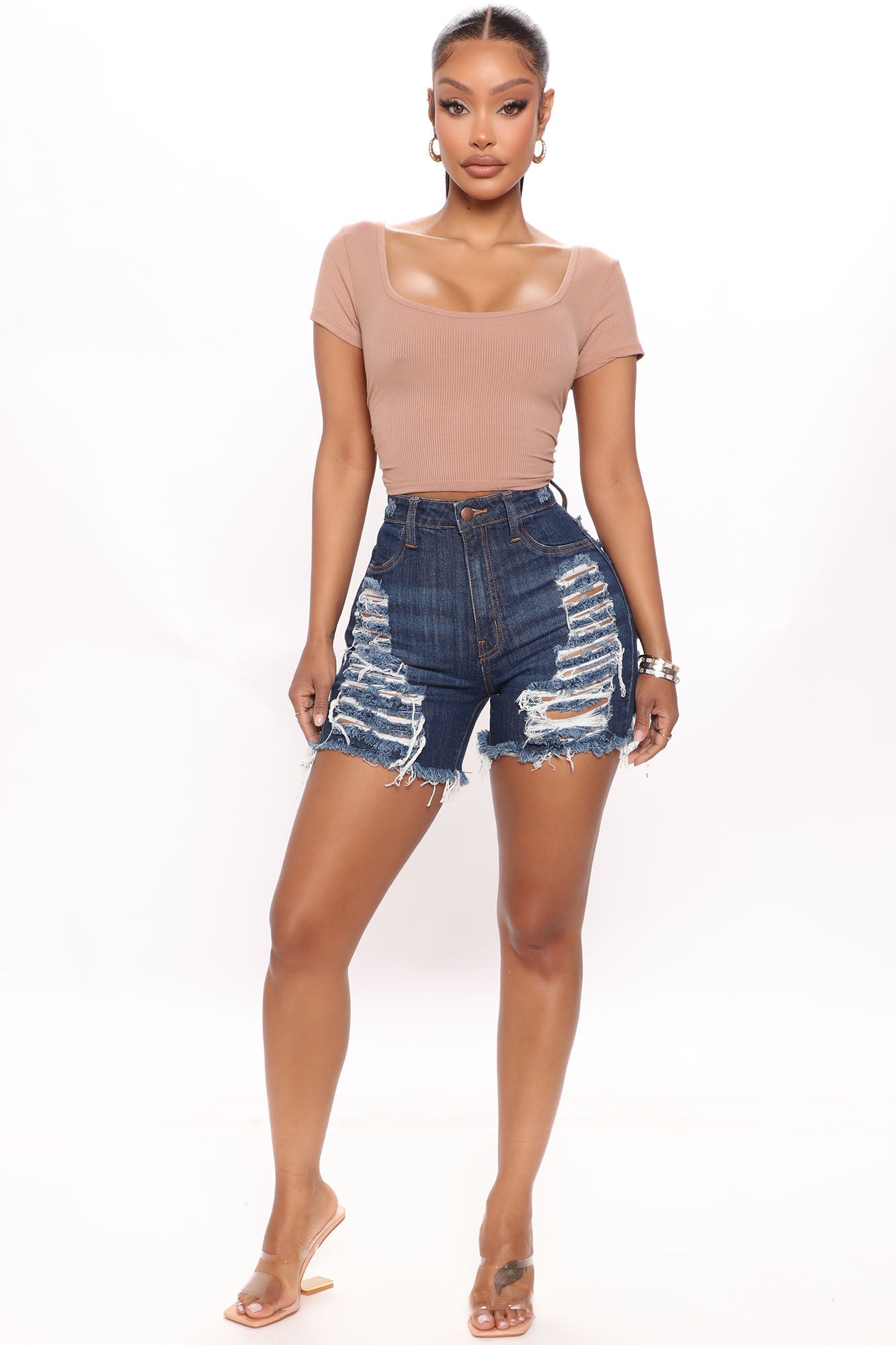 Going To Extremes Bermudas - Dark Wash Ins Street