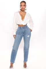 Super Mom High Rise Jeans - Medium Blue Wash Ins Street