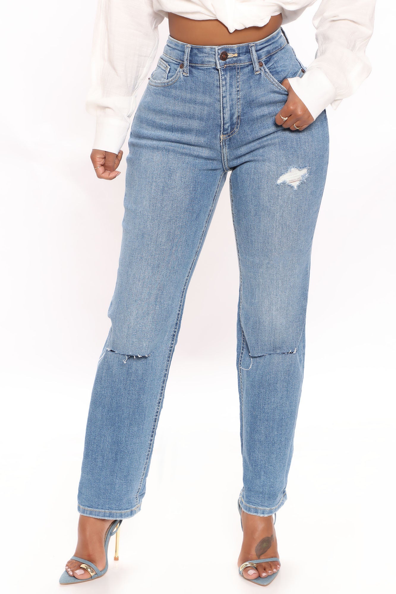 Super Mom High Rise Jeans - Medium Blue Wash Ins Street