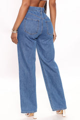 Take Life By The Hand Wide Leg Jeans - Medium Blue Wash Ins Street