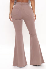 Santorini Super Stretch Flare Jeans - Mocha Ins Street
