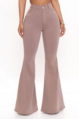 Santorini Super Stretch Flare Jeans - Mocha Ins Street