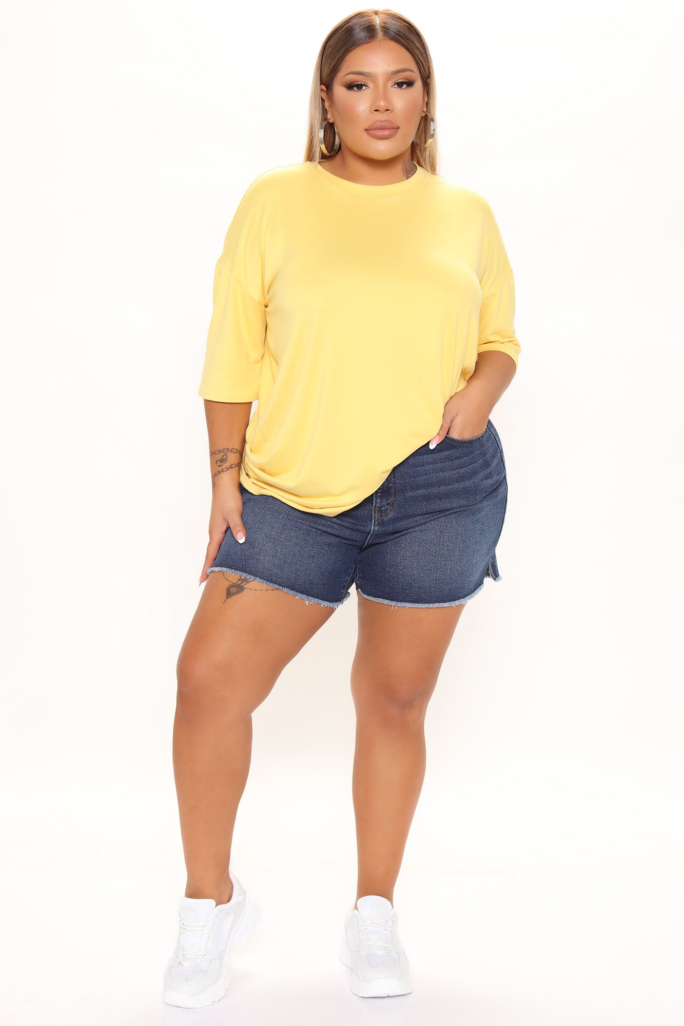 Got It Good Curvy Mom Shorts - Dark Wash Ins Street