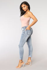 Back In Time Ankle Jeans - Light Blue Wash Ins Street