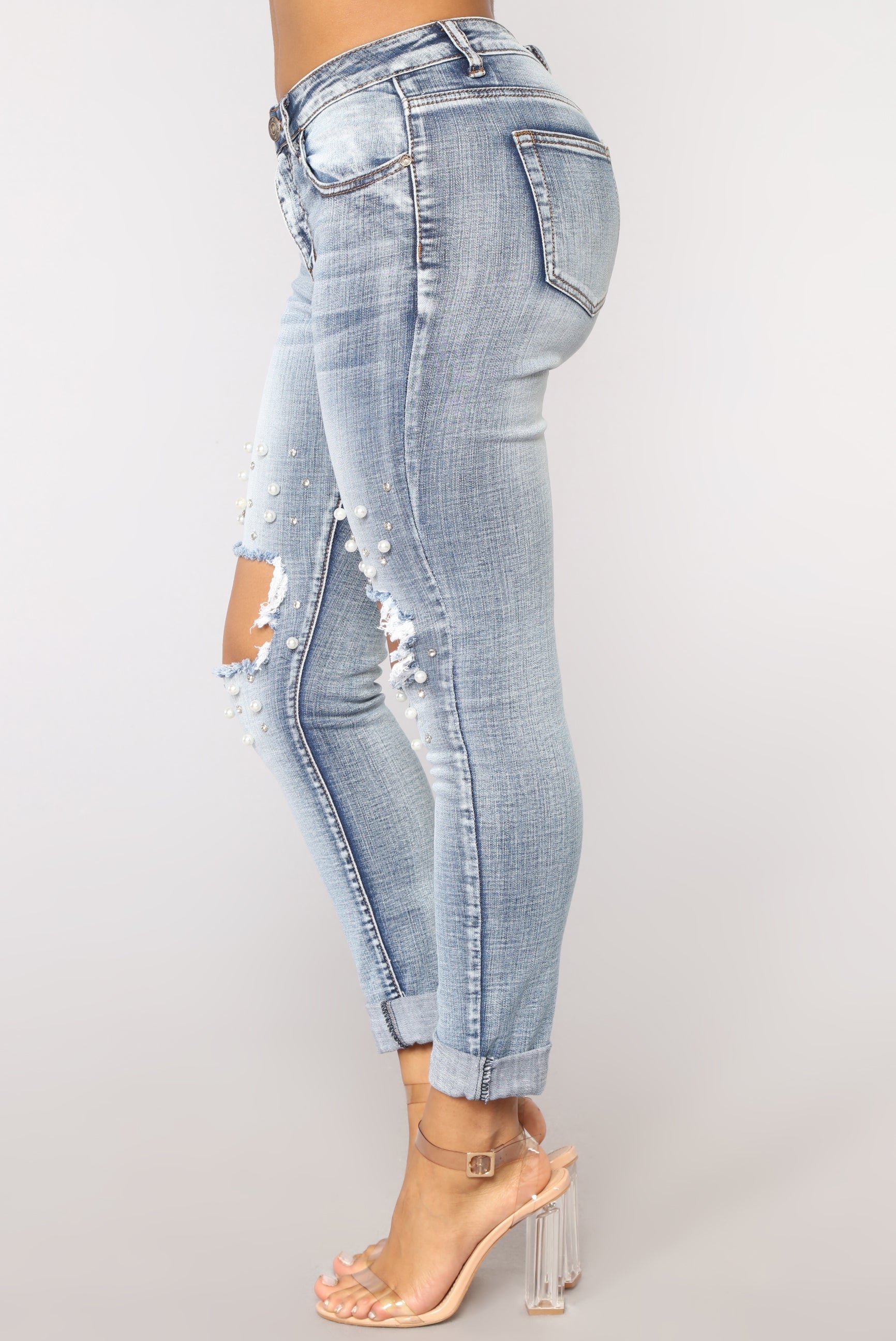 Back In Time Ankle Jeans - Light Blue Wash Ins Street