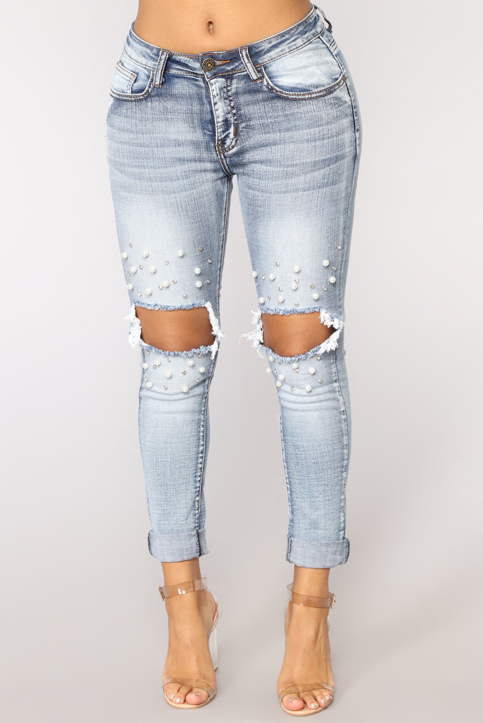 Back In Time Ankle Jeans - Light Blue Wash Ins Street