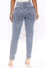 Got It From Your Mama Jeans - Acid Wash Blue Ins Street