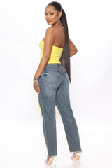 Memory of Me High Rise Slim Mom Jeans - Dark Wash Ins Street