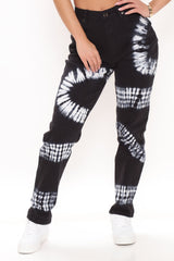 Follow You Anywhere Tie Dye Mom Jeans - Black Ins Street