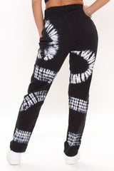 Follow You Anywhere Tie Dye Mom Jeans - Black Ins Street