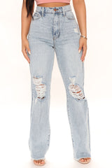 All You Need Straight Leg Jeans - Light Blue Wash Ins Street