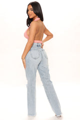 All You Need Straight Leg Jeans - Light Blue Wash Ins Street