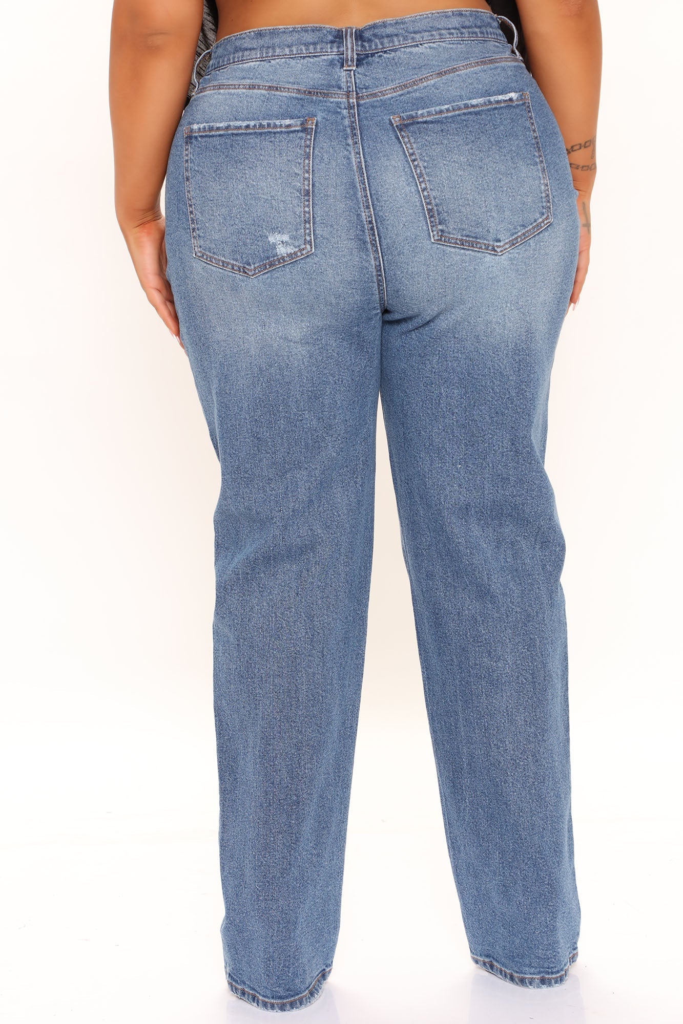 Never Telln' Straight Leg Jeans - Medium Blue Wash Ins Street
