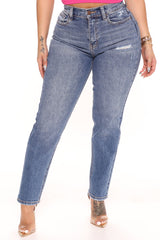 I Got It From My Stepmom High Rise Jeans - Medium Blue Wash Ins Street
