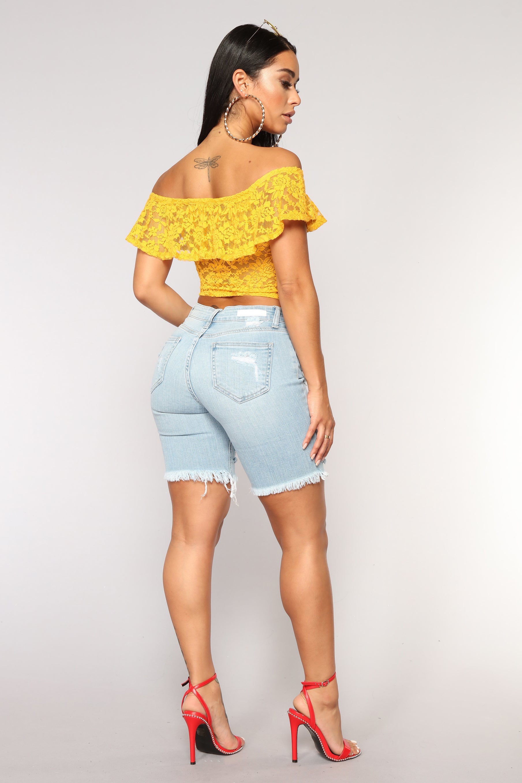 Switch It Up Bermuda Short - Light Blue Wash Ins Street
