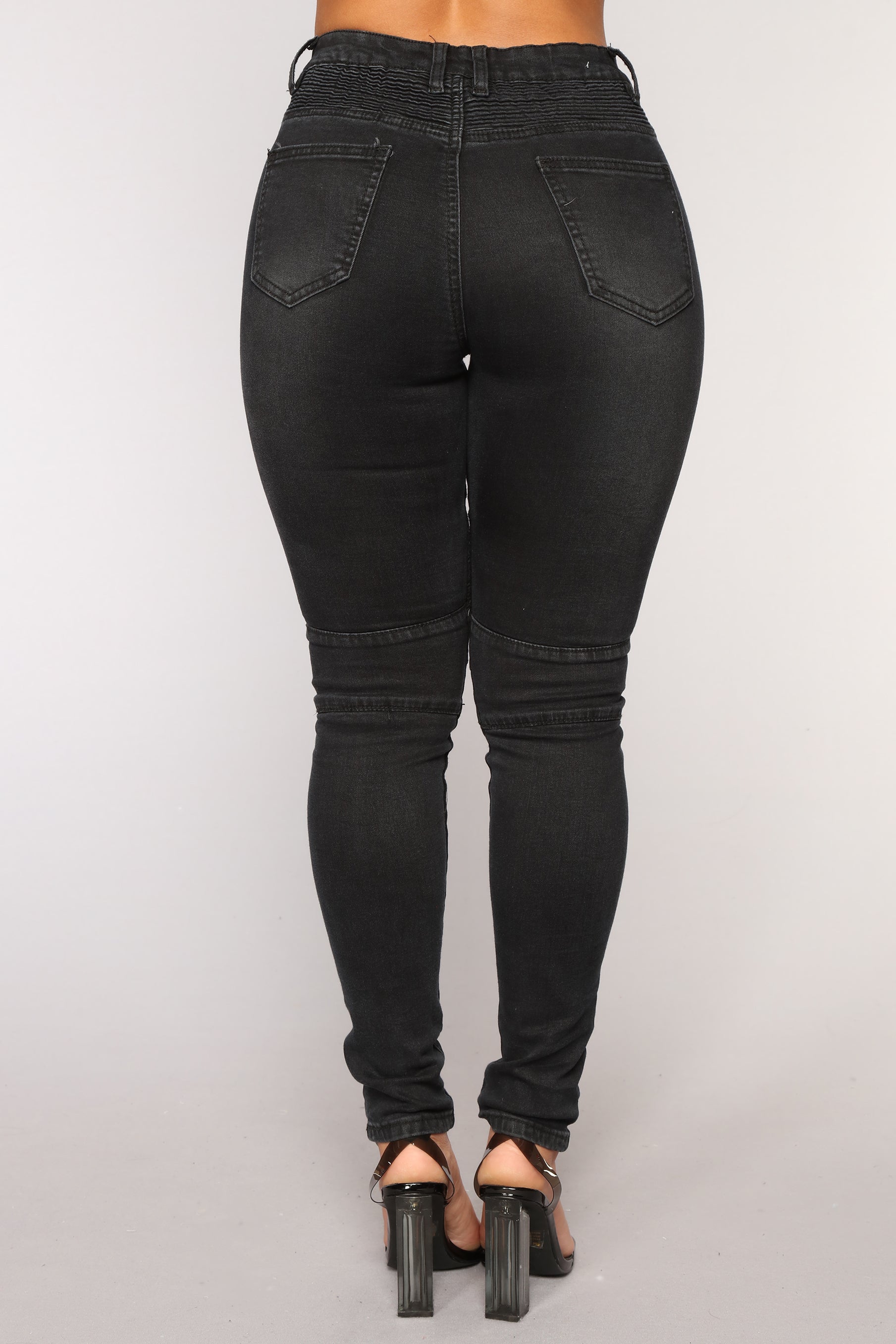 Fast Engines Moto Skinny Jeans - Black Ins Street